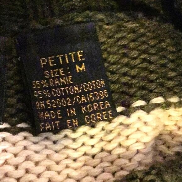 LIZ SPORT woman’s sweater,  M.  petite,  green stripes ... - Picture 7 of 8